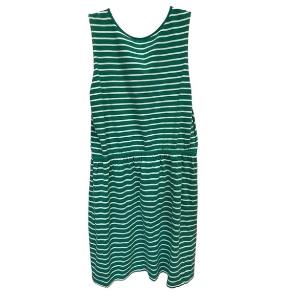 Ann Taylor LOFT Green & White Striped Dress, Summer Dress, Size Medium - Picture 6 of 13